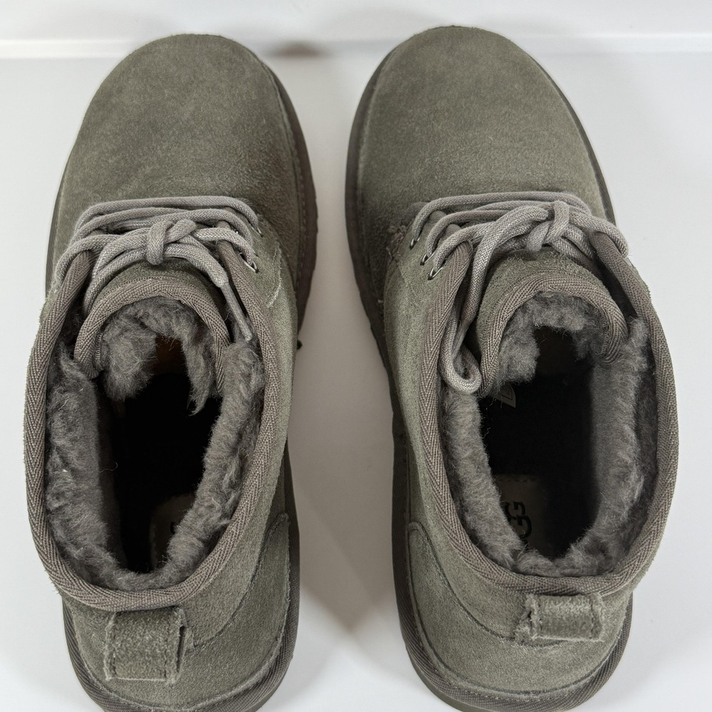 UGG Boots Mens Size 10 Gray Suede Chukka Wool Lined Ankle Winter Casual Comfort - Picture 4 of 10